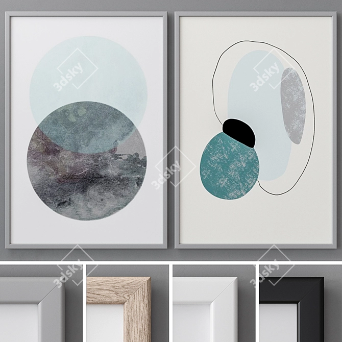  Modern Abstract Photo Frames Set 3D model image 1