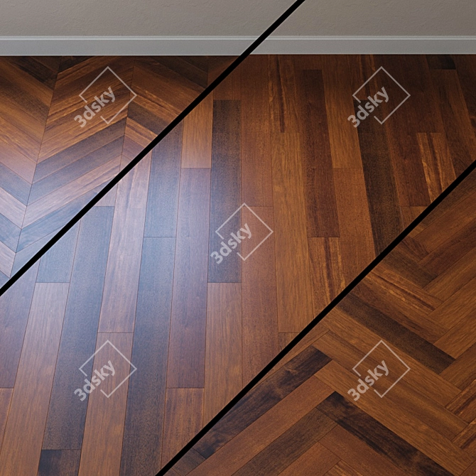 UPOFLOOR Merbau Parquet Board: Timeless Elegance for Your Floors 3D model image 1