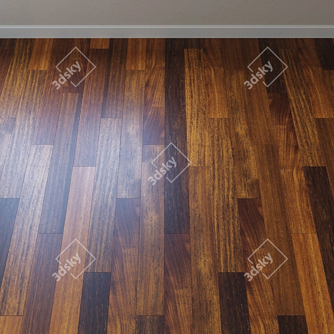 Title: UPOFLOOR Merbau Parquet Board - French Oak Chevron 3D model image 3