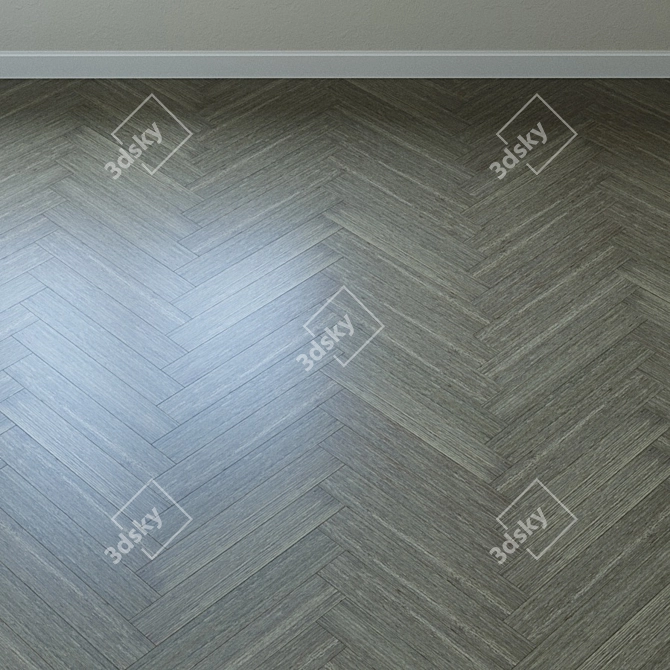 Elegant French Oak Chevron Parquet 3D model image 3