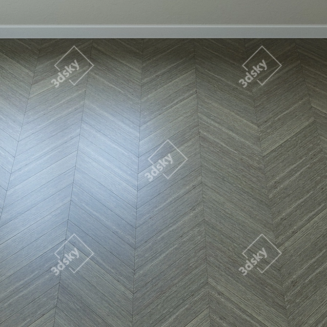 Elegant French Oak Chevron Parquet 3D model image 4