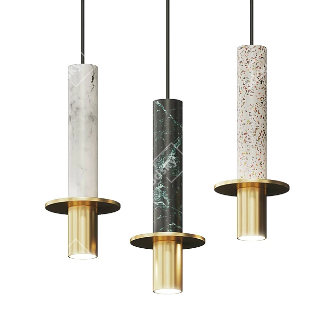 Stone Cylinder Pendant Lamp 3D model image 1