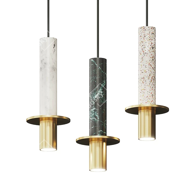 Stone Cylinder Pendant Lamp 3D model image 3