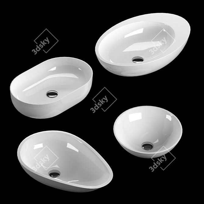 Acrylic Sinks: Matte/Glossy Finish 3D model image 3