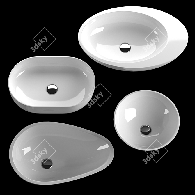 Acrylic Sinks: Matte/Glossy Finish 3D model image 4