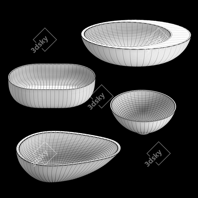 Acrylic Sinks: Matte/Glossy Finish 3D model image 5