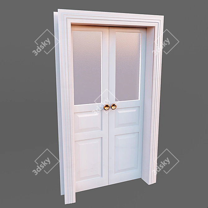 Title: Vintage Restored Soviet White Door 3D model image 1