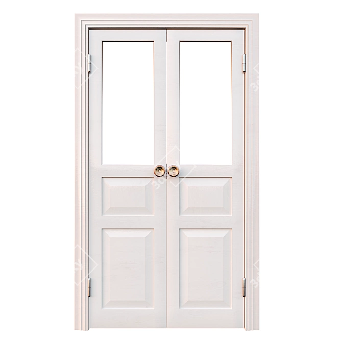 Title: Vintage Restored Soviet White Door 3D model image 2