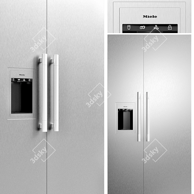 Miele Appliance Set: Refrigerator, Gas Cooktop, Hood, Oven & Coffeemaker 3D model image 3