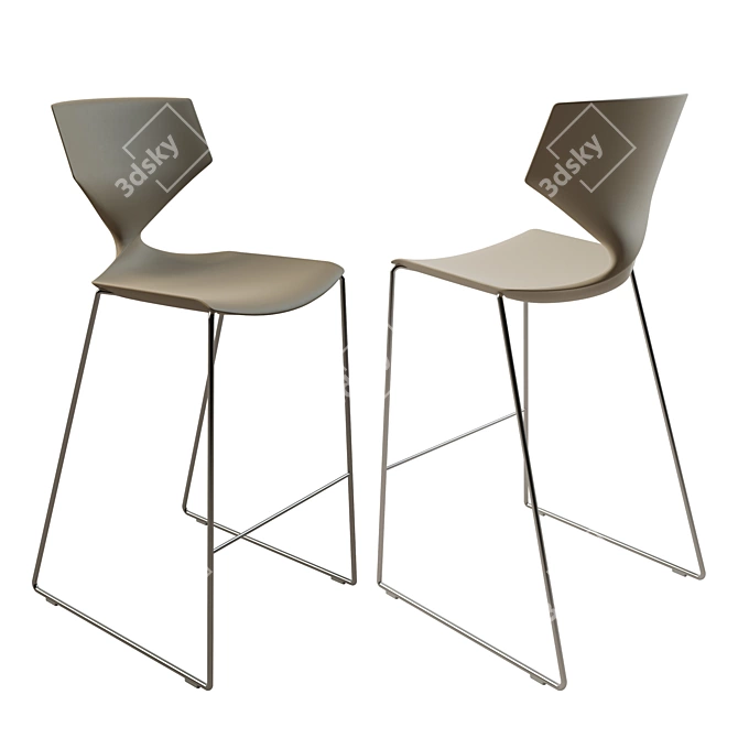 Sleek Quo 910.41 Bar Stool - Modern Style & Comfort 3D model image 4