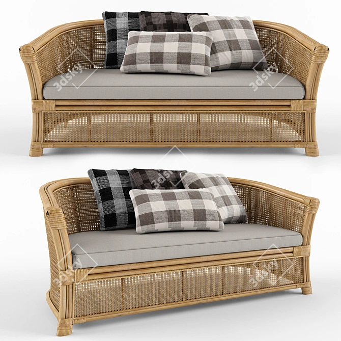 Montego Rattan Lounge: Realistic and Stylish 3D model image 1