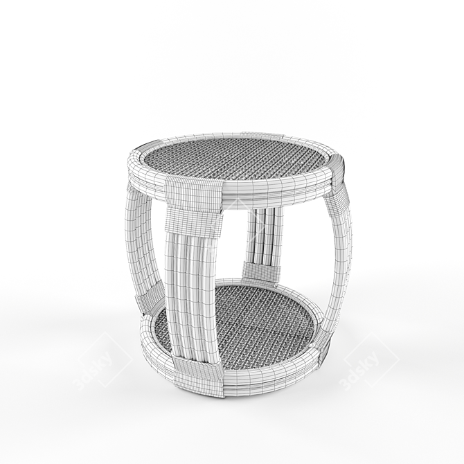 Montego Rattan Side Table: Authentic and Stylish 3D model image 3