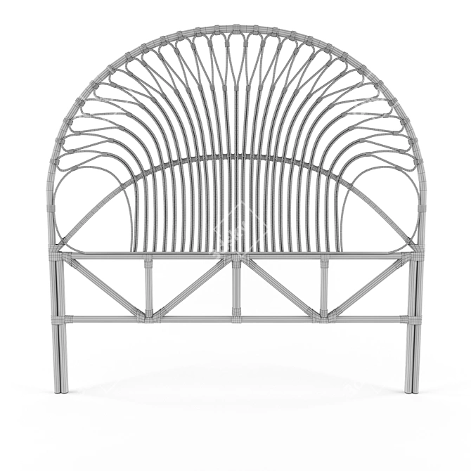 Natural Rattan Headboard 3D model image 2