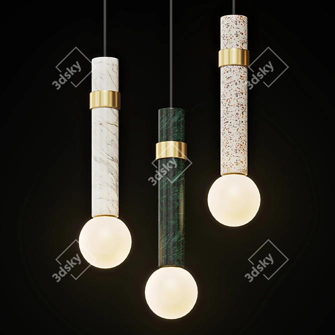 Elegant Pendant Lighting: Lampatron MERCY 3D model image 2