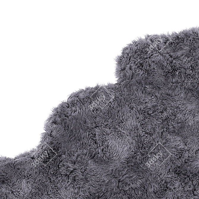 Modern Dark Gray Shag Rug 3D model image 3