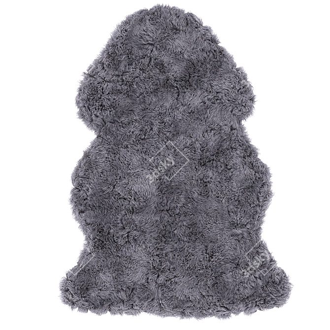 Modern Dark Gray Shag Rug 3D model image 13