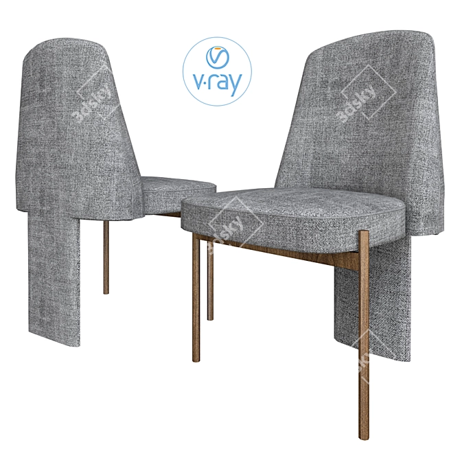Elegante Virgin Dining Chair 3D model image 1