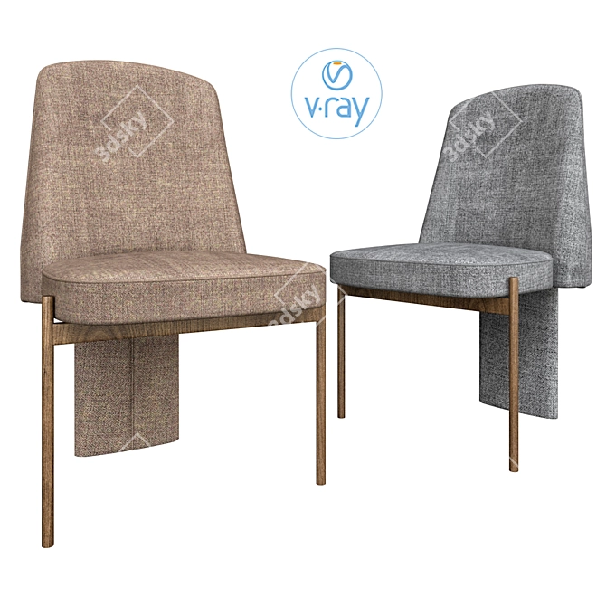 Elegante Virgin Dining Chair 3D model image 2