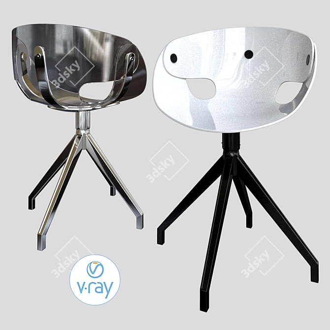 Sleek Polycarbonate Chair 3D model image 1