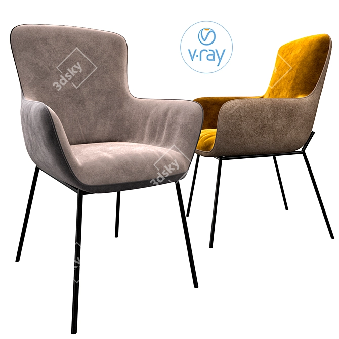 Luxurious ROLF BENZ Chair: Perfect Blend of Style and Comfort 3D model image 1