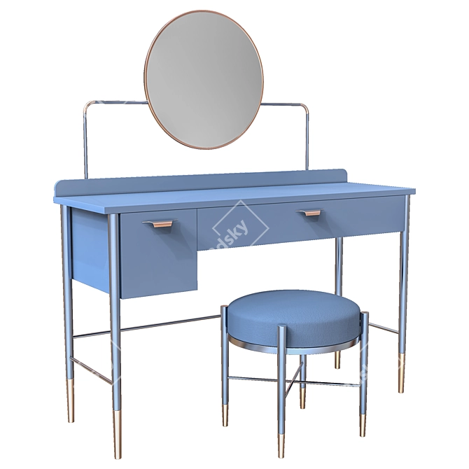 Elegant Vanity Set with Mirror 3D model image 2