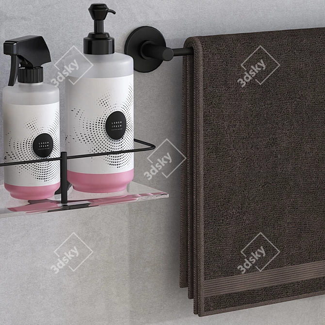 Elegant Bath Accessory Set 3D model image 3