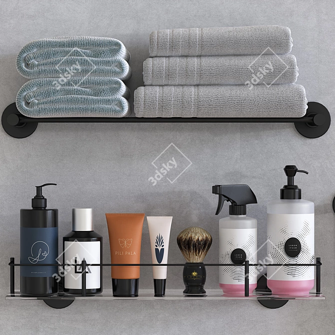 Elegant Bath Accessory Set 3D model image 4