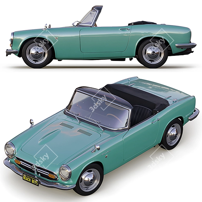 Vintage Honda S800 Cabriolet 3D model image 2