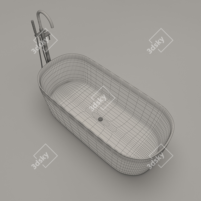 Luxury Freestanding Bathtub with Tub 3D model image 5