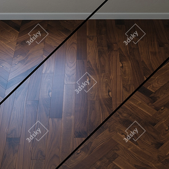 Upofloor Forte WALNUT: Elegant French Oak Parquet 3D model image 1