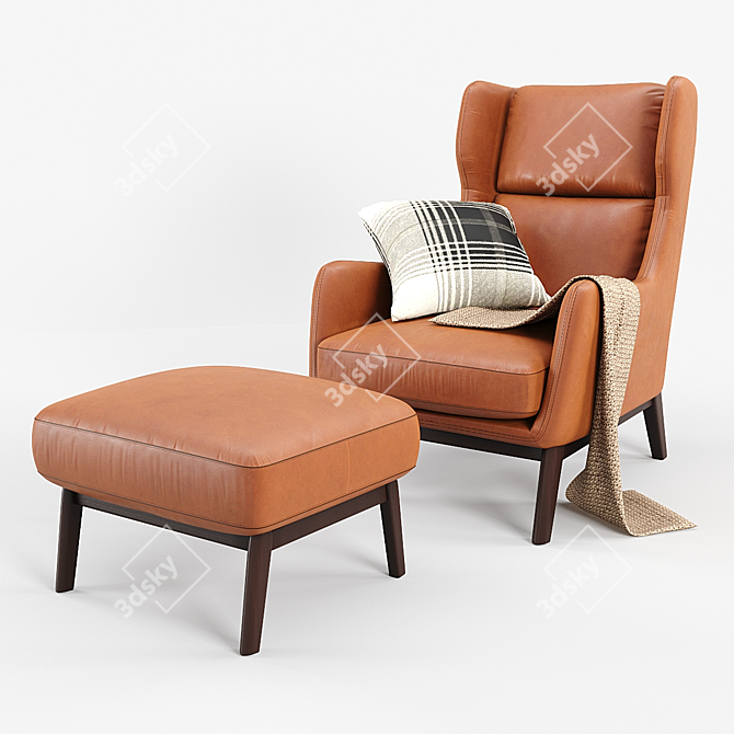 Sleek Ryder Leather Chair 3D model image 1