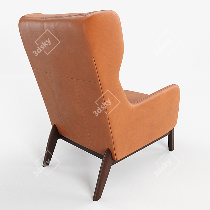 Sleek Ryder Leather Chair 3D model image 4