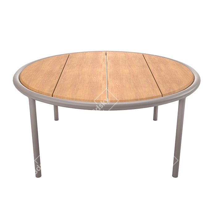 Elegant Wood Round Table 3D model image 2