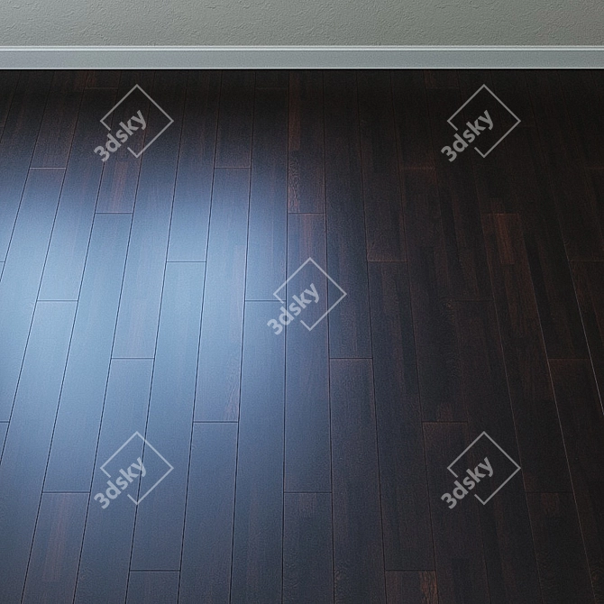 Upofloor Wenge Parquet Board: French Fir, Chevron Pattern 3D model image 2