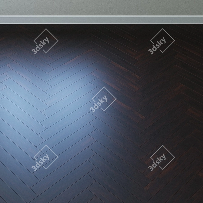 Upofloor Wenge Parquet Board: French Fir, Chevron Pattern 3D model image 4