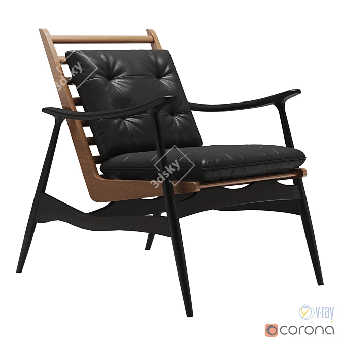 Elegant Stone Haru Lounge Chair 3D model image 1