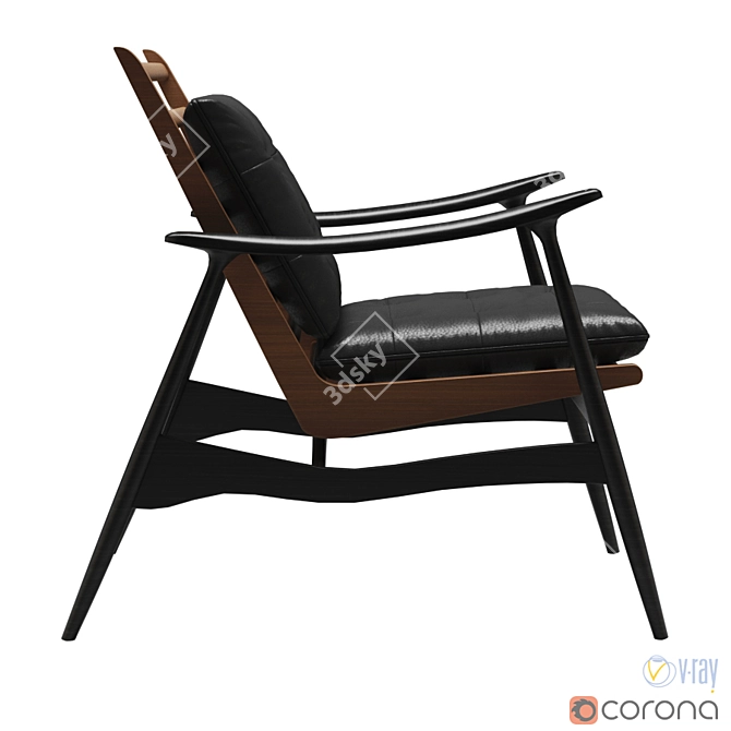 Elegant Stone Haru Lounge Chair 3D model image 2