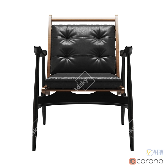 Elegant Stone Haru Lounge Chair 3D model image 3