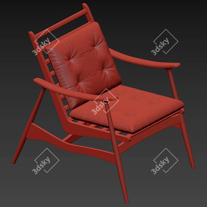 Elegant Stone Haru Lounge Chair 3D model image 4