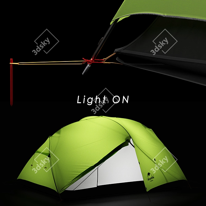 Mongar II: Ultralight Waterproof Tent 3D model image 3
