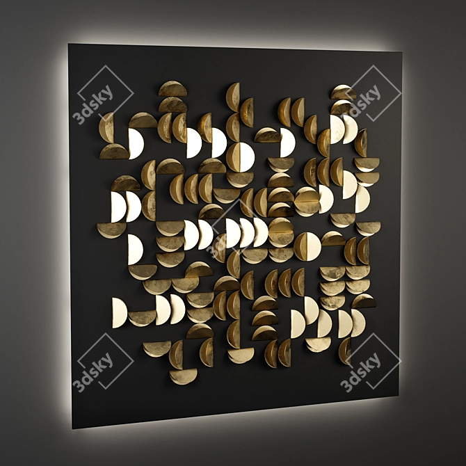 Modern Geometric Wall Decor 3D model image 2