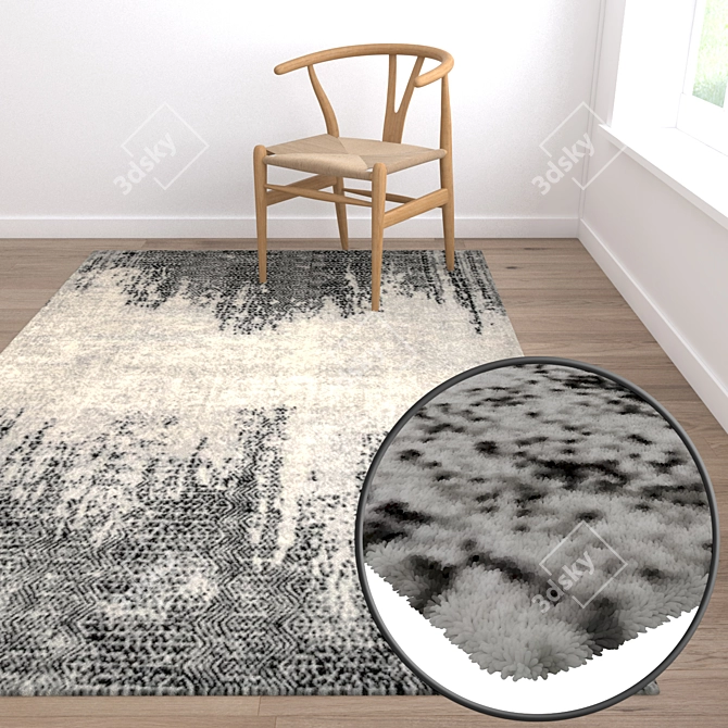 Premium Textured Carpet Set 3D model image 5