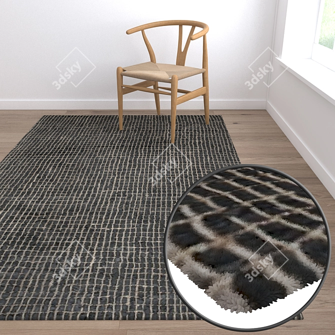 High-Quality 3-Piece Carpet Set 3D model image 5