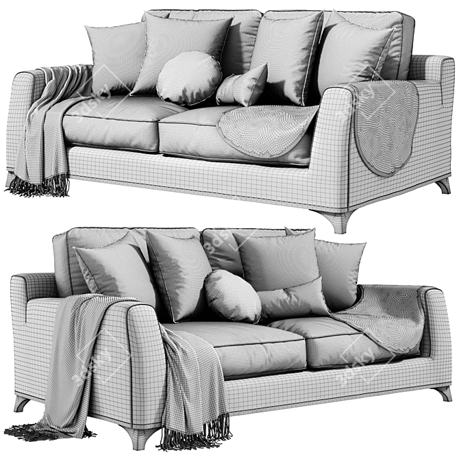 Modern Mr Floyd Sofa: 3D Model with Textures 3D model image 2