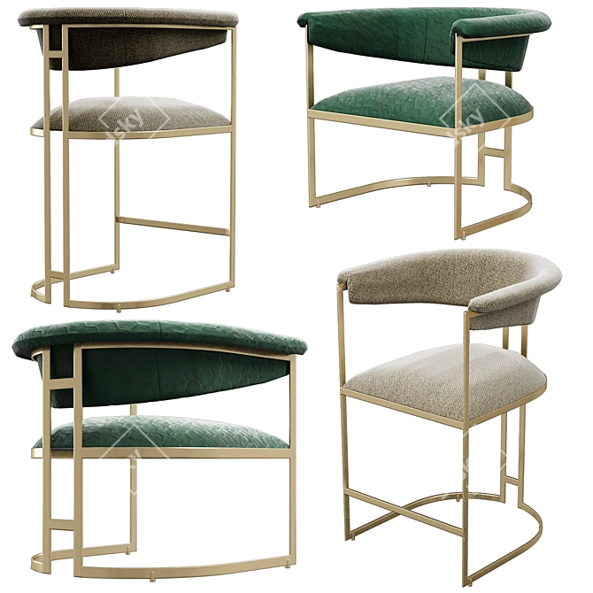 Anouka Armchair & Barstool: Modern Elegance by Hamilton Conte 3D model image 1