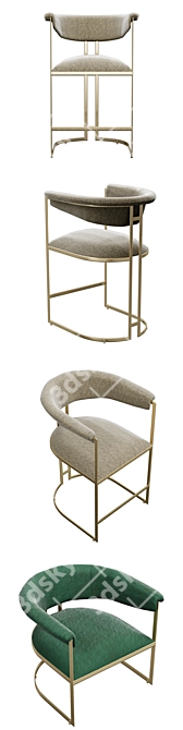 Anouka Armchair & Barstool: Modern Elegance by Hamilton Conte 3D model image 2