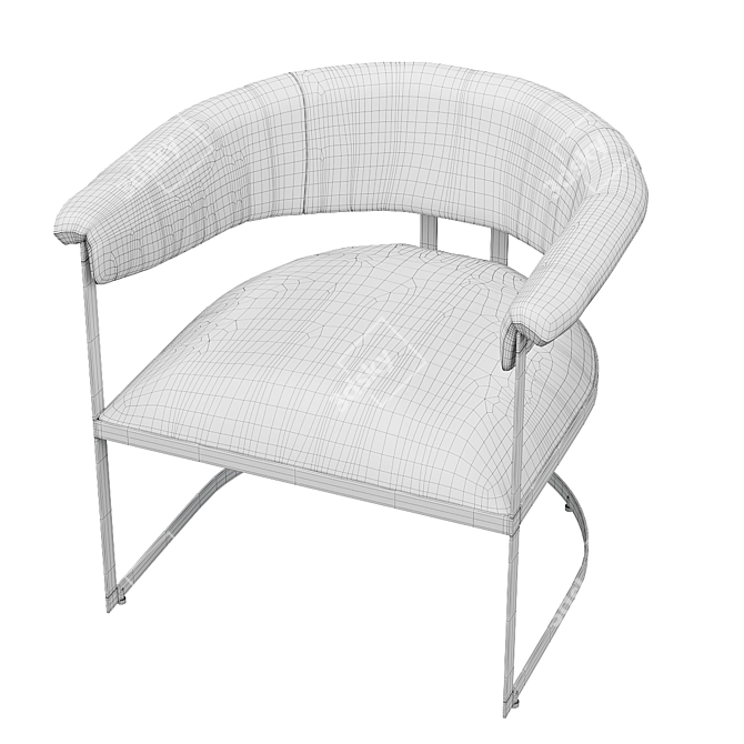 Anouka Armchair & Barstool: Modern Elegance by Hamilton Conte 3D model image 3