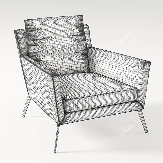 Sleek Contemporary Armchair: Ava 3D model image 5