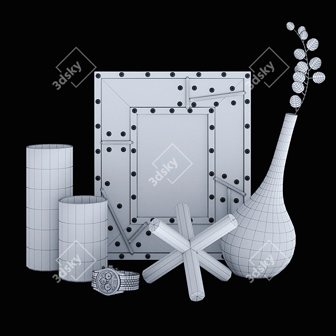 Elegant Glass Set - 17cm Star Design 3D model image 5