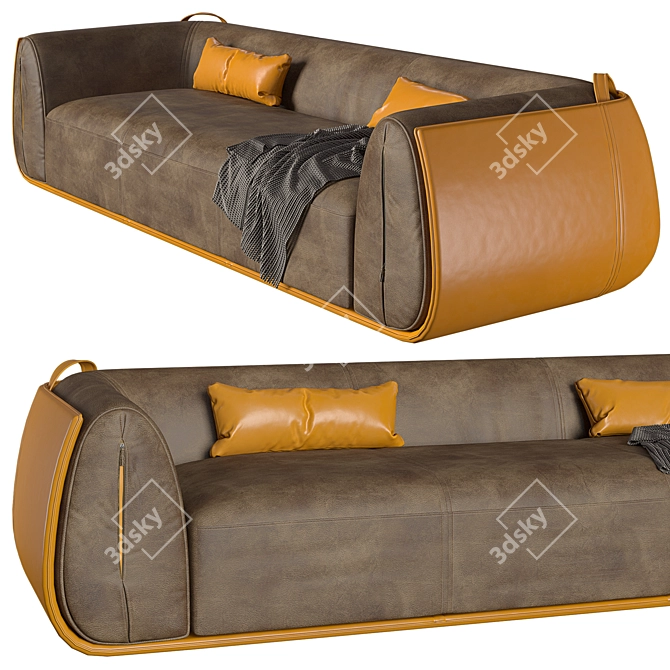 Elegant Bag-inspired Meir Sofa 3D model image 1